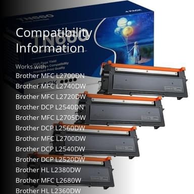 TN660 Toner Cartridge Replacement Compatible for Brother TN 660 TN-660 TN630 High Yield to use with HL-L2380DW HL-L2320D HL-L2340DW DCP-L2540DW MFC-L2700DW MFC-L2720DW Printer (Black, 4 Pack) - Image 3