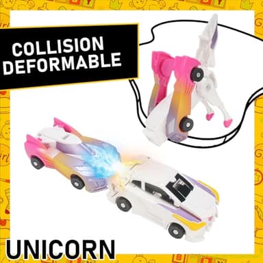 SOYUOI Ultimate Transforming Unicorn Car Toy - Collision to Magical Unicorns!2Pcs Transforming Car-Robot for Kids, Automatic Deformation of Magnetic Connections. Suitable for Boys and Girls Birthday - Image 3