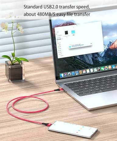 240W USB C to USB C Cable 10FT Red, iPhone 15 Fast Charging Cable, Long Braided Type C Cord for MacBook Pro, iPhone 15Pro/15Plus/15ProMax, iPad Pro/Air, Samsuang Galaxy S24 S23, Switch,PS5 (USB 2.0) - Image 5