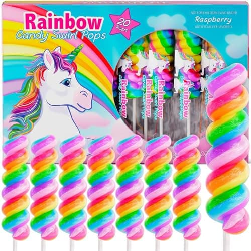 Unicorn Lollipops Individually Wrapped 20pk- Unicorn Party Favors - Unicorn Candy For Unicorn Goodie Bags - Rainbow Candy For Rainbow Party Favors & Unicorn Birthday Decorations - Image 1