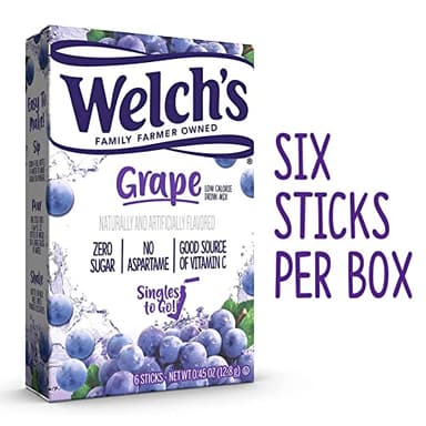 Welch's Singles To Go Water Drink Mix - Grape Powder Stick Packets (12 Boxes with 6 Packets Each - 72 Total Servings) - Image 4