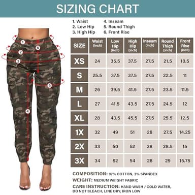 Double Denim January 5th High Waisted Cargo Joggers Pants for Women – Baggy Fleece-Lined Casual Sweatpants with Pockets Streetwear SCP-2049 Light Camo M - Image 7