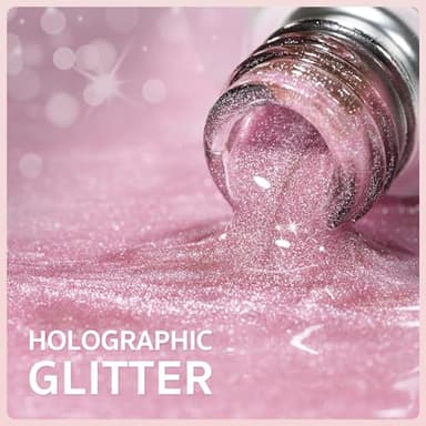 GAOY Cat Eye Gel Nail Polish, 16ml Pink Glitter Holographic Nail Polish with Magnet, Reflective Translucent UV Gel, 2219 Dazzling Pink - Image 6