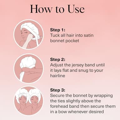 Kitsch XL Satin Bonnet for Sleeping - Softer Than Silk Bonnet For Sleeping Women - Secure Fit, Adjustable, Night Cap For Curly & Textured Hair - Prevents Breakage, Tangles & Thinning - Cherry Print - Image 5