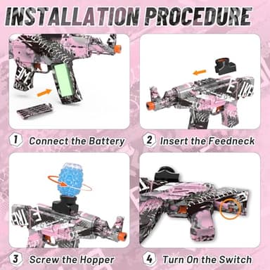 Electric Gel Ball Blaster, AKM High Speed Automatic Splatter Ball Blaster, Rechargeable Pistol Splatter Blaster with Digital Screen, Splatter Ball Toy for Outdoor Shooting Game, Ages 14+. - Image 2