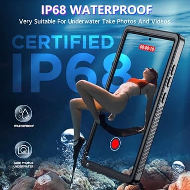 2025 New for Samsung Galaxy S24 Ultra Case Waterproof, [Built-in Camera & Screen Protector][Military Grade Shockproof][IP68 Underwater][Dustproof][Dropproof] Full Body Phone Case for S24 Ultra 6.8" - Image 3