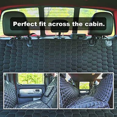 Meginc Dog Car Seat Cover for Trucks, Back Seat Pet Cover for Dogs F150 Ram 1500, Waterproof Dog Hammock for Truck with Mesh Window Heavy Duty Seat Cover for F-Series/GMC Sierra/Silverado - Image 5