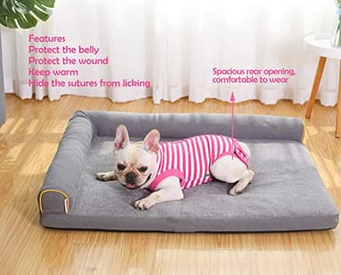 Sychien Dog Recovery Suit Post Surgery Shirt,Small Female Spay Wound Protective Surgical Suit,Pink S - Image 3