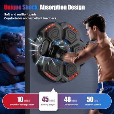 Music Boxing Machine for Adults,Bluetooth Smart Boxing Training Machine,Wall Target Punching Workout for Kids,Reflex Training Suitable for Home,Office,Gym,Fun Fitness Equipment - Image 5