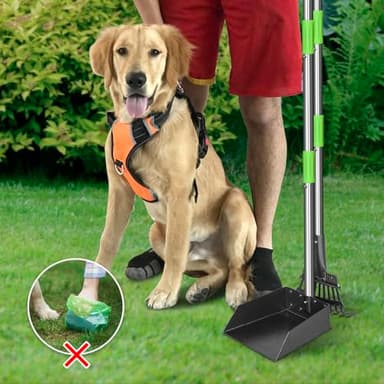 TOOGE Pooper Scooper, Dog Pooper Scooper Long Handle Stainless Metal Tray and Rake for Medium Small Dogs Heavy Duty Pet Supplies to Use for Grass, Dirt or Gravel - Image 5