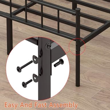 DIIYIV Queen Bed Frame-Classic Metal Platform Bed Frame,Mattress Foundation with Steel Slat Support,Under Foundation Storage,No Box Spring Needed, Easy Assembly, Queen Size - Image 7