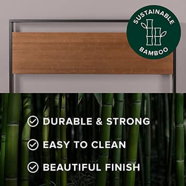 ZINUS Suzanne Bamboo and Metal Platform Bed Frame, 7-Inch Low Profile, Solid Steel Construction, No Box Spring Needed, Wood Slat Support, Easy Assembly, Chestnut Brown, Queen - Image 5