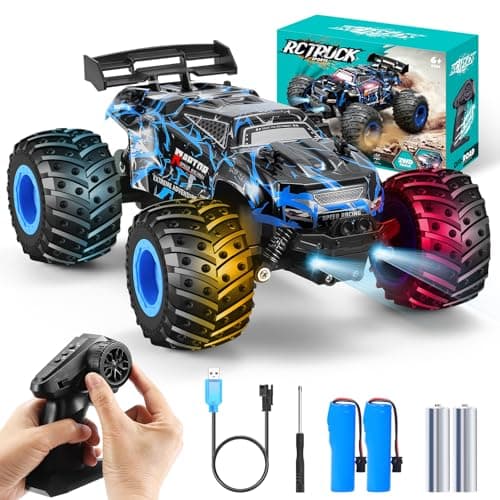 BIFYTON Remote Control Car, 1:18 Scale Rc Cars, All-Terrain RC Truck with LED Light, 20KM/H, Rechargeable, 2WD, 2.4GHz, Sturdy PVC Shell, Remote Control Truck for Boys 4-7 8-12, Beginner - Image 1