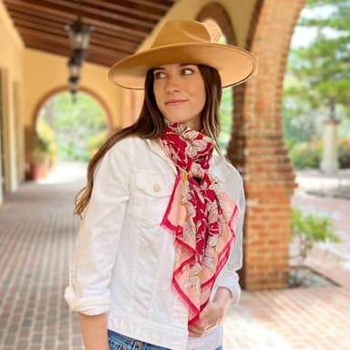 Humble Hilo Vector Art Fashion Scarf or Shawl Vibrant Colorful Patterned Lightweight Neckwear or Wrap for Women (Pink Floral, Large) - Image 4