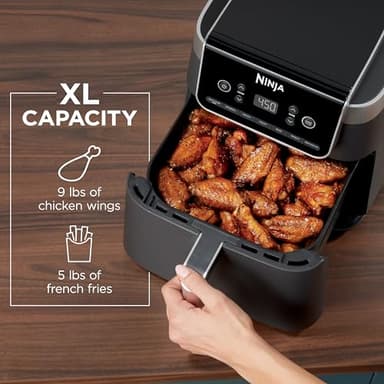 Ninja | Air Fryer Pro XL | 6.5QT Capacity fits up to 9lbs of Wings| 7-in-1 Max Crisp, Broil, Air Fry, Roast, Bake, Reheat & Dehydrate | Dishwasher Safe Parts | Space Saving | Grey | AF182AMZ - Image 6