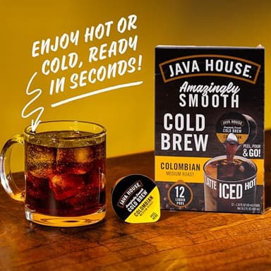 Java House Single-Serve Cold Brew Coffee Pods – Premium 100% Arabica Liquid Concentrate – Smooth & Bold Colombian Roast – 12 Pods – Ready Hot or Iced, Travel-Friendly, TSA Approved - Image 4