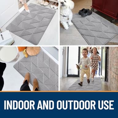OLANLY Door Mats Indoor, Non-Slip, Absorbent, Dirt Resist, Entrance Washable Mat, Low-Profile Inside Entry Doormat for Entryway (32x20 inches, Grey) - Image 8