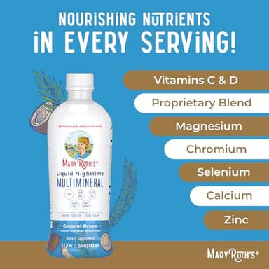 MaryRuth Organics Liquid Nighttime Multimineral | No Melatonin | Bedtime Routine | Magnesium Citrate | Calcium | Zinc | Vitamin D3| Available in 4 Flavors - Vegan | Sugar Free | Gluten Free | 32 Oz - Image 7