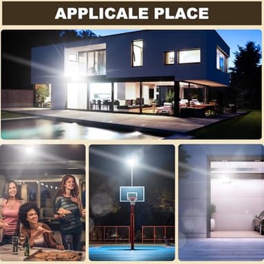 100W Flood Light Outdoor, 9500LM Floodlight Super Bright (800W Halogen Equivalent) Security Lights Outside, IP66 Waterproof, 6500K White Wall Mount Exterior LED Flood Light, CRI 90+, 2 Pack - Image 4