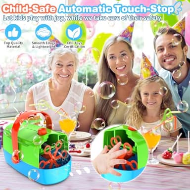 Bubble Machine Durable Automatic Bubble Blower, 18000+ Big Bubbles Per Minute Bubbles for Kids Toddlers Bubble Maker Operated by Plugin or Batteries Bubble Toys for Indoor Outdoor Birthday Party - Image 5
