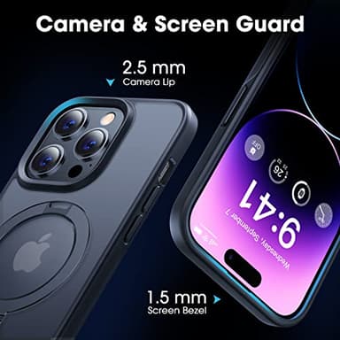 CASEKOO Designed for iPhone 14 Pro Case with Magnetic Invisible Stand [Military Drop Protection] [Compatible with MagSafe] Shockproof Slim Matte Translucent Pro Case 6.1 Inch, Black - Image 6