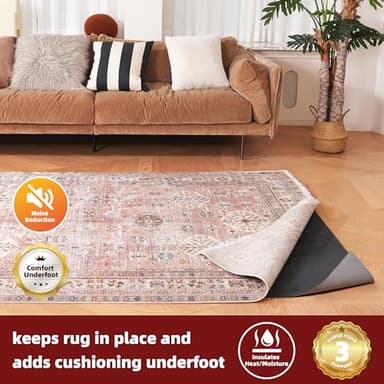 BAGAIL Felt and Natural Rubber Backing Rug Pads 1/4” Thick, 8 x 10 Ft Non Slip Carpet Gripper Keep Rugs in Place, Under Area Rug Protective Cushioned Pads, Carpet Runners, Hardwood Floors Protection - Image 2