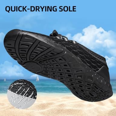 DOUSSPRT Women's Water Shoes Quick Drying Sports Aqua Shoes DarkBlack Size 7 - Image 2