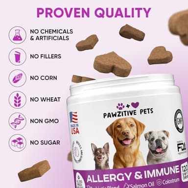 Dog Allergy Relief Chews for Itchy Skin - Seasonal and Food Allergy Chews for Shedding, Licking Paws, Hot Spot, Ears - USA Product - Omega 3 Fish Oil Skin & Coat Supplement - Anti Itch Immune Treats - Image 5