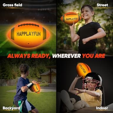 Light Up Football Gifts for Boys 8-12: LED Youth Glow in the Dark Footballs Size 6 Kids Games Cool Toys 8-13, Sports and Outdoor Birthday Gifts for 6 7 9 10 11 12 13 Year Old Boy Girl Teens - Image 7