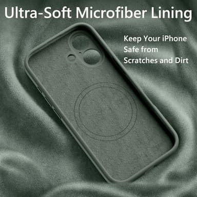 FireNova Magnetic for iPhone 17 Case, Compatible with MagSafe, [Integrated Silicone Camera Control Button] [Camera Protection] Anti-Scratch Microfiber Lining Phone Case, 6.3", Calke Green - Image 8