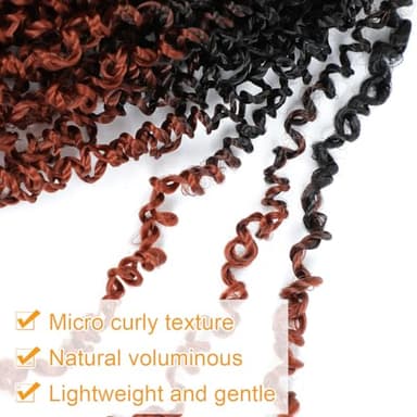 Aksice 8 Inch 8 Packs Yanky Twist Crochet Hair for Women Pre-looped Mini Twist Hair Bohemian Passion Twist Crochet Hair Boho Crochet Braids Synthetic (8 Inch 8 Packs,OT350#) - Image 5