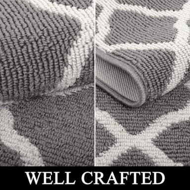 SHACOS Door Mats 20"x32" Indoor Washable Kitchen Entryway Rug Non Slip Absorbent Floor Mat for Home Entrance Garage, Light Gray - Image 3