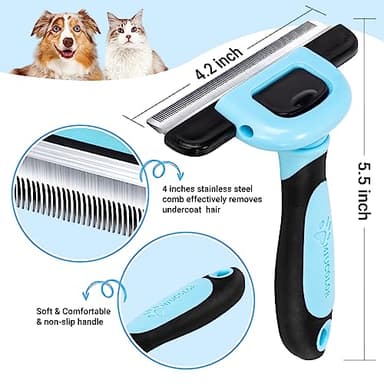 MIU COLOR Pet Grooming Brush, Deshedding Tool for Dogs & Cats, Effectively Reduces Shedding by up to 95% for Short Medium and Long Pet Hair - Image 2