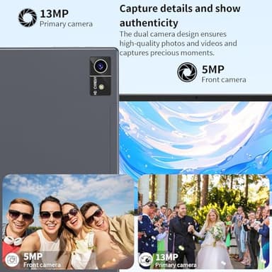 Android 15 Tablet with Keyboard, 16GB（8+8）RAM+256 Storage(Expand to 2TB), 8000mAh Battery, Widevine L1,10 Inch Tablets with 5G/2.4G WiFi, BT5.0, GMS Certified, with Mouse, Case, Stylus（Black Case） - Image 6