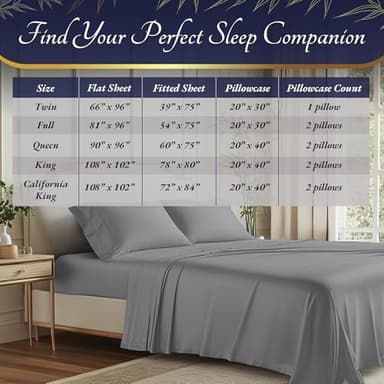 DECOLURE 100% Viscose Derived from Bamboo Sheets Queen Size 4pcs - Ultra Soft & Luxuriously Cooling, 17" Deep Pocket, Double Stitching, Perfect for Hot Sleepers - Queen Bed Sheets (Midgrey) - Image 7