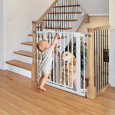 Babelio Baby Gate for Doorways and Stairs, 26''-40'' Auto Close Dog/Puppy Gate, Easy Install, Pressure Mounted, No Drilling, fits for Narrow and Wide Doorways, Safety Gate Door for Child and Pets - Image 2