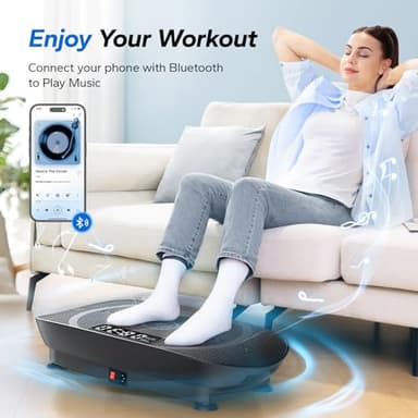 MERACH Vibration Plate Exercise Machine, Whole Body Workout Equipment for Women, Bluetooth and Silicone Pedal, Vibration Plate with Auto Mode, Vibrate Fitness Platform for Home - Image 2