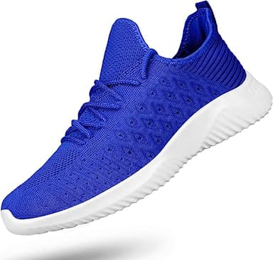 Feethit Mens Slip On Walking Shoes Lightweight Breathable Non Slip Running Shoes Comfortable Fashion Sneakers for Men Sapphire Blue 9.5 - Image 1