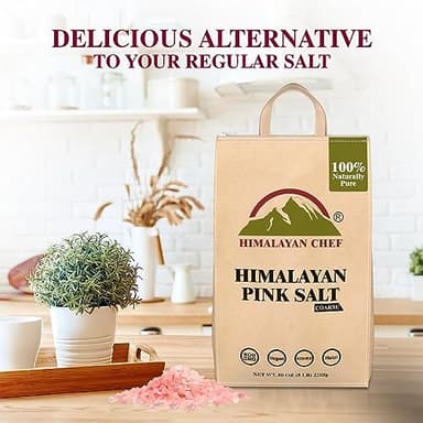 Himalayan Chef Pink Salt Coarse Grain, Salt for Grinder Refill - 5 lbs Bags | 100% Natural Salts, Non-GMO & Gluten Free, Food Grade with Rich of 84 Minerals - Pack of 2 - Image 2