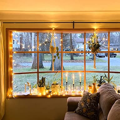 JMEXSUSS Connectable Warm White String Lights Indoor Bedroom, 8 Modes Christmas String Light Plug in Christmas Tree Lights, 33ft 100 LED Fairy Twinkle Light Outdoor for Home Garden Xmas Tree Decor - Image 2