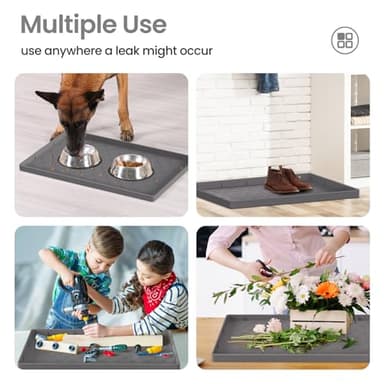 MateeyLife 22'' x 19'' Silicone Under Sink Mat for Kitchen Waterproof, Rubber Under Kitchen Sink Mat for Bottom, Bathroom Cabinet Liners for Shelves Waterproof, Silicone Matt with Lip, Boot Tray - Image 4