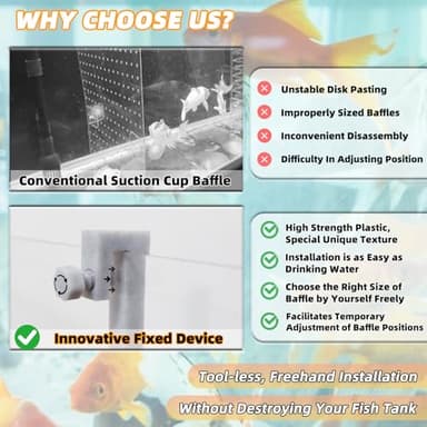 XIFOWE 10Pcs Aquarium Divider Retainer, Reliable Fixed Aquarium Divider Accessories, Partition Panel Fixing Fittings, Plastic Isolation Stand for Fish Tanks, Simple Installation & Easy Disassembly - Image 4