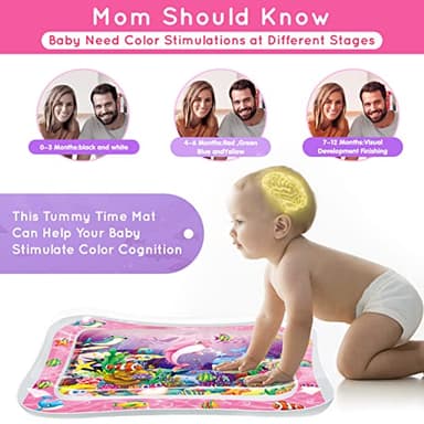 Infinno Tummy Time Water Mat for Babies, Baby Toys for 3 6 9 Months Girls and Boys Sensory Development, Great Gift Idea for Newborns - Image 3