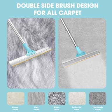 Transni Carpet Rake for Pet Hair Removal, 67'' Adjustable Handle Carpet Rake Cat Dog Hair Remover, Reusable Long Handle Pet Hair Removal Tool, Removal Broom for Rugs, Mats, Couch, Furniture - Image 3