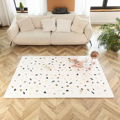 Stylish Baby Play Mat 72x48 Inches - 6 XXL Foam Floor Tiles for Kids Terazzo Design - 20% Thicker Playmat for Baby Crawling, Tummy Time, Playpen - Non-Toxic, Odorless Foam Play Mat for Floor - Image 8