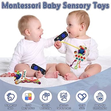 Sensory Montessori Baby Toys, Silicone Remote Control for Infant 6 12 Months, Toddler Educational Learning Travel Toys for Newborn Baby Shower Boy Girl Birthday Gifts Christmas Stocking Stuffers - Image 5