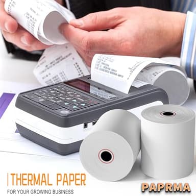 PAPRMA 3 1/8'' x 119ft' Thermal Paper Receipt 50 Rolls, Receipt Paper POS Cash Register Paper for Credit Card Machine Square Terminal Printer - Image 5