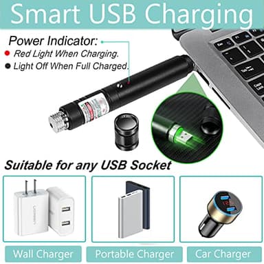 Green Laser Pointer Long-Range Laser Pointer High Power-Rechargeable Laser Pointer for Hiking, Presentations & Outdoor Use - Image 2
