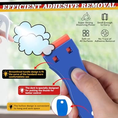 Galitoon Adhesive Remover, Surface-Safe Glue Remover with Plastic Scraper 10.14 Fl oz, Sticker Remover for Easy Removal of Stickers, Labels, Decals, Adhesive Remover for Cars (1, White) - Image 5
