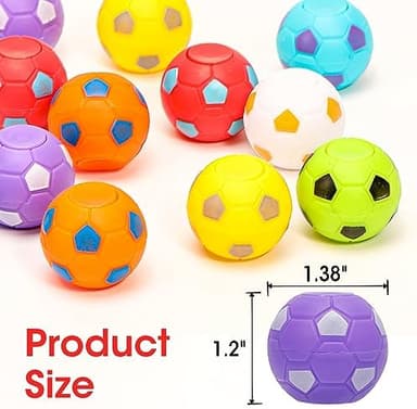 AZEN 24 Pcs Soccer Party Favors for Kids 4-8 8-12, Mini Fidget Spinners Soccer Ball Toys, Goodie Bags Stuffers for Birthday Party, Treasure Box Toys for Classroom, Return Gifts for Kids - Image 4